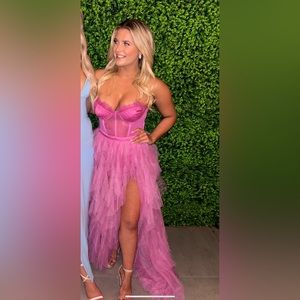 For Love & Lemons X Revolve Bustier Gown Size Small PINK PURPLE COLOR WORN ONCE